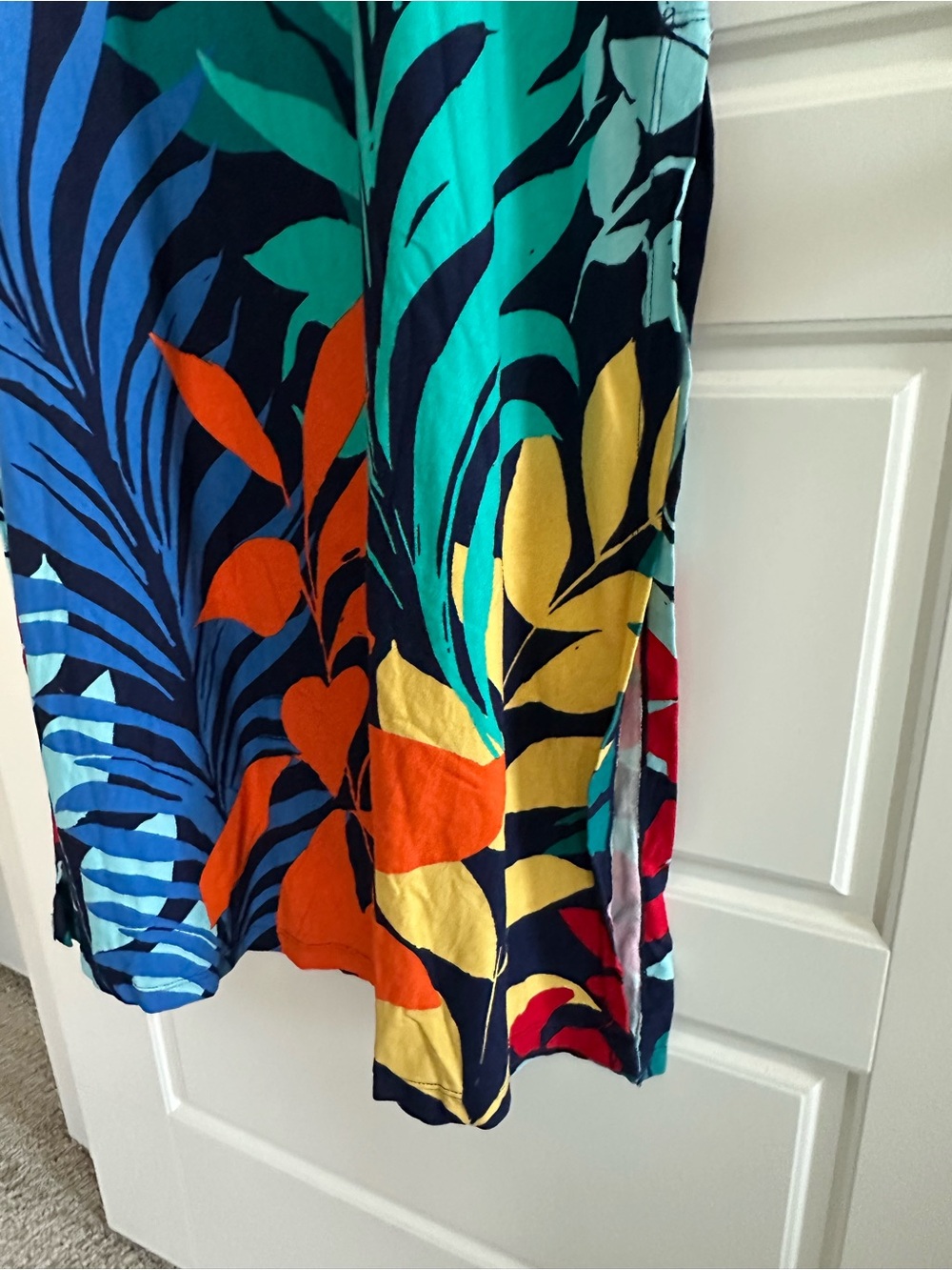 Tommy Bahama Sleeveless Navy Tropical Print Maxi Dress - Picture 3 of 5